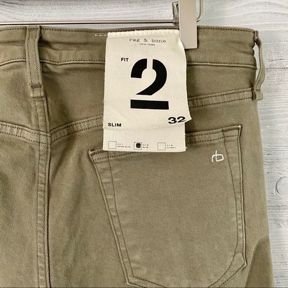 Rag & Bone New York Fit 2 Slim Jeans Dusty Olive - Picture 3 of 12